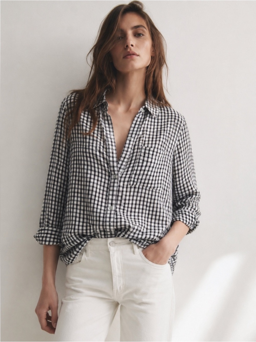 RAILS “Josephine” Black & White Gingham Button-Up Shirt